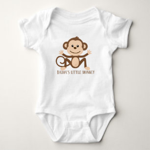 funny Daddy's little monkey add text Baby Bodysuit