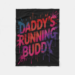 Funny daddy's running buddy dad half marathon fleece blanket