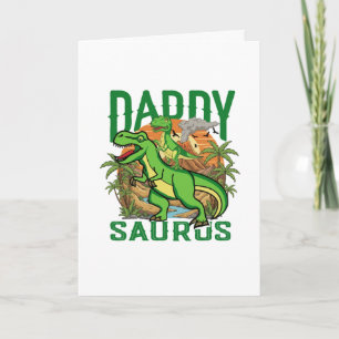 Funny Daddysaurus T-Rex Dinosaur Dad & Kid Gift Card