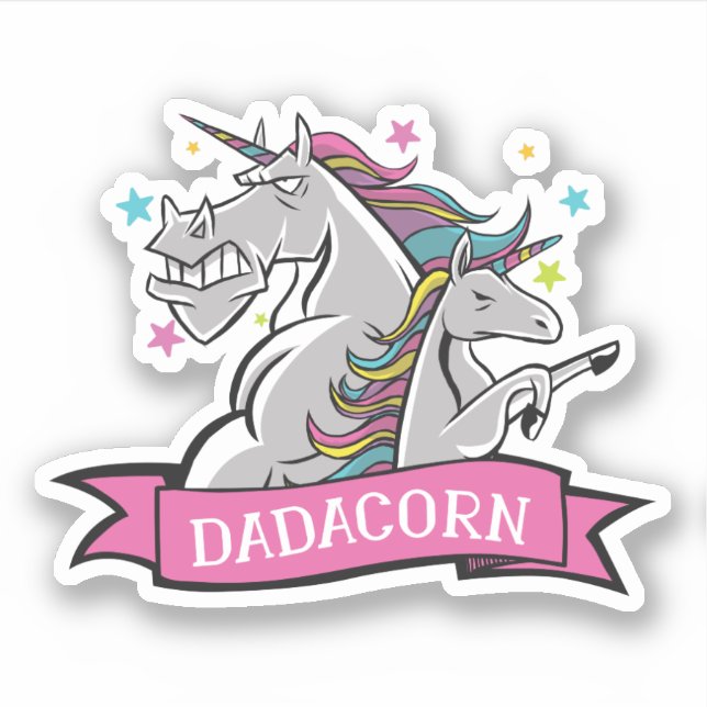 Funny Dadicorn Unicorn Dad and Kid Gift Graphics (Front)