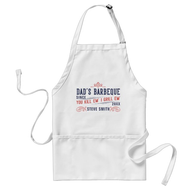 Funny Dad's Barbeque Apron For Men Personalised (Front)