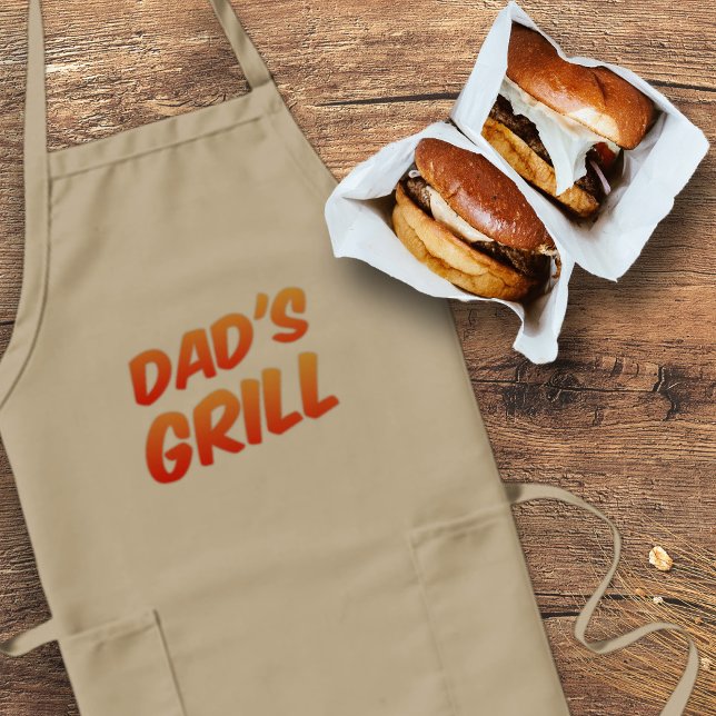 Funny Dad's Grill Backyard BBQ Party Mens Apron (Dad's Grill - he's having a bbq and he is grilling - come on down!)