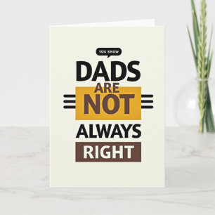 Funny Dads Typography Art Card