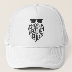 FUNNY DADS WITH BEARDS ARE BETTER FATHERS DAY TRUCKER HAT