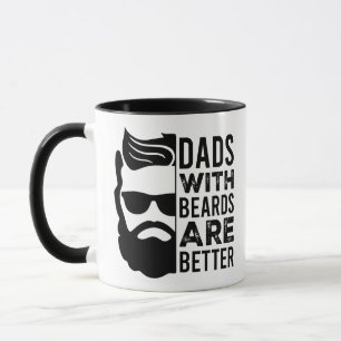 Funny Dads with Beards Quote Black Graphic Mug