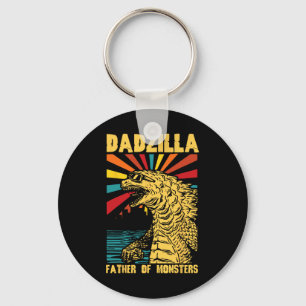 Funny Dadzilla Father Of The Monsters Vintage Fath Key Ring