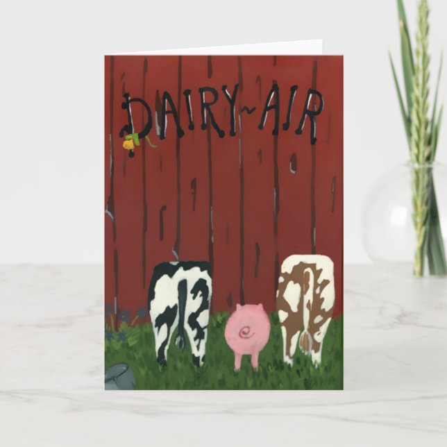 Funny Dairy Air Note Card (Front)