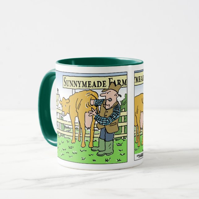 Funny Dairy Farmer on Farm Open Day Mug (Front Left)