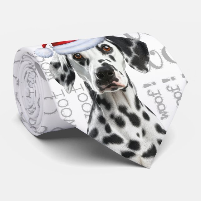 Funny Dalmatian Christmas Dog Lover Tie (Rolled)