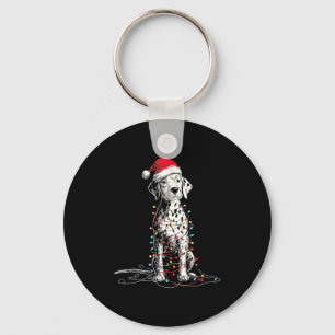 Funny Dalmatian Christmas Graphics Dog Lights Love Key Ring