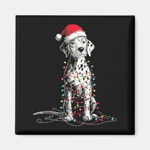 Funny Dalmatian Christmas Graphics Dog Lights Love Magnet