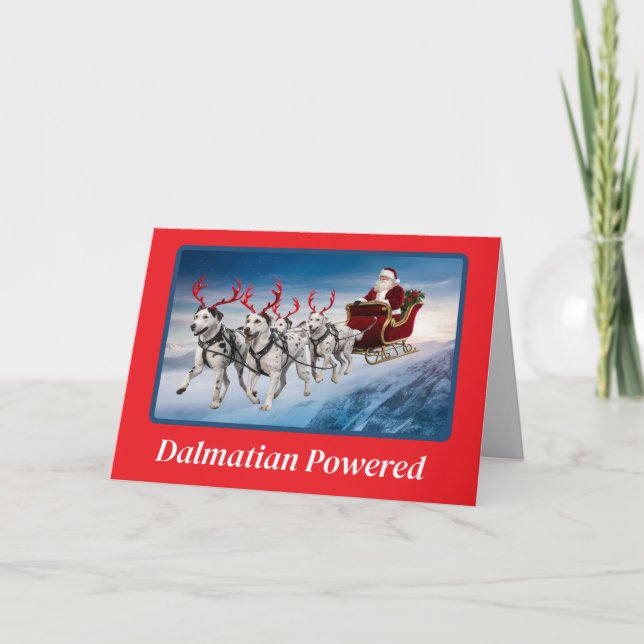 Funny Dalmatian Christmas Holiday  Card (Front)