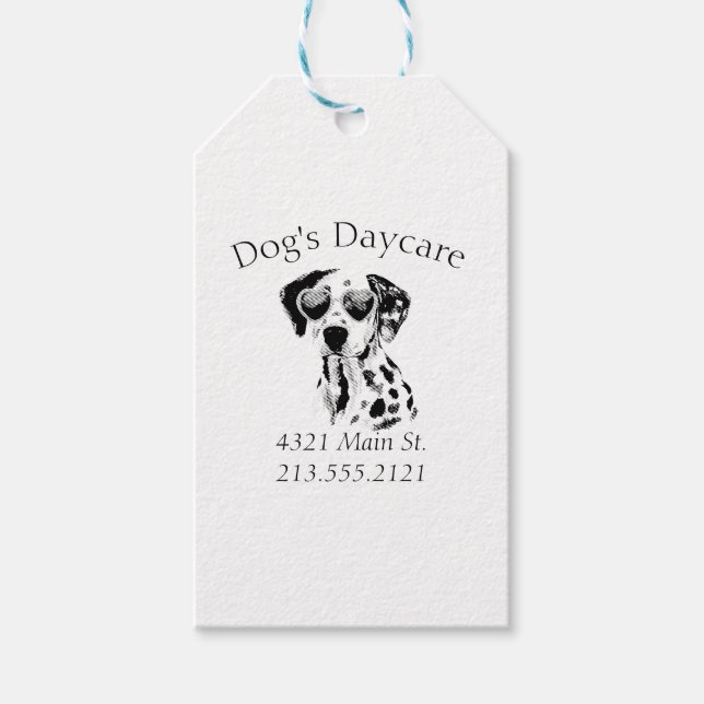 Funny Dalmatian Dog Business  Gift Tags (Front)