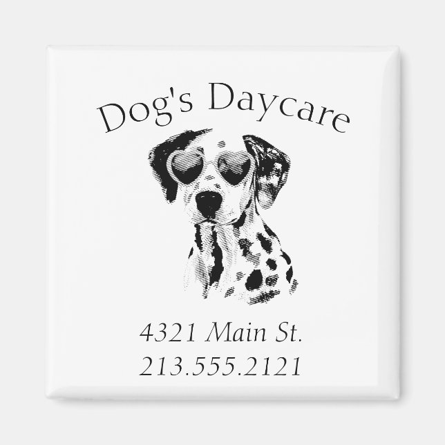 Funny Dalmatian Dog Business Magnet (Front)