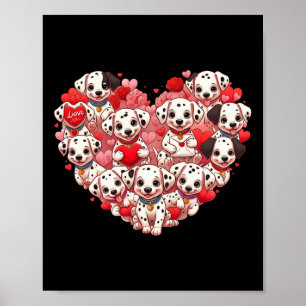 Funny Dalmatian Heart Valentine Dalmatian Womens M Poster