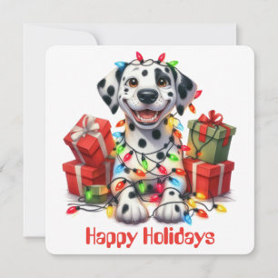Funny Dalmatian Holiday Greeting Card