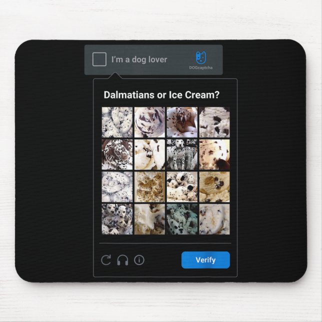 Funny Dalmatian Or Ice Cream Meme Dog Mom Dog Dad  Mouse Mat (Front)