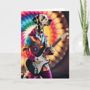 Funny Dalmatian Rock Star Card