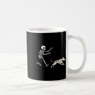 Funny Dalmatian Running Skeleton Halloween Coffee Mug