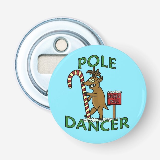 Funny Dancer Christmas Reindeer Pun Bottle Opener (Front)