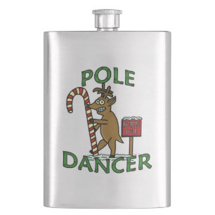 Funny Dancer Christmas Reindeer Pun Hip Flask