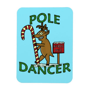 Funny Dancer Christmas Reindeer Pun Magnet