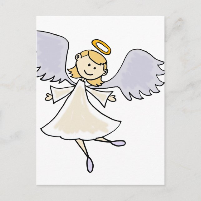 Funny Dancing Angel Cartoon Postcard (Front)