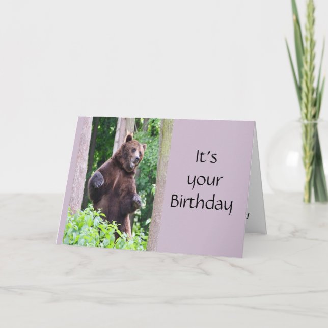 Funny Dancing Bear Birthday Animal Humour Card (Front)