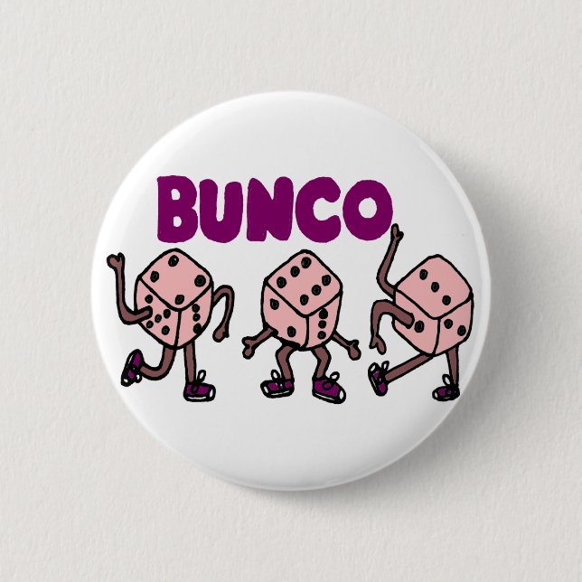 Funny Dancing Bunco Dice 6 Cm Round Badge (Front)