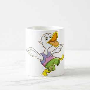 Funny Dancing Cartoon Duck Whimsical Bird Lover Co Coffee Mug
