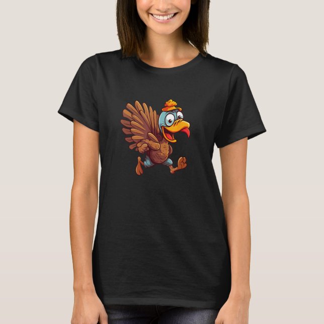 Funny dancing dabbin' thanksgivig turkey team T-Shirt (Front)