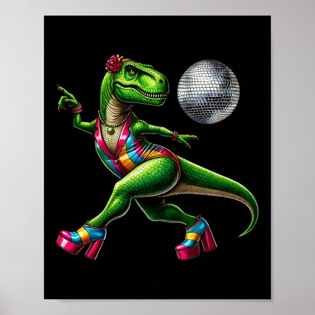 Funny Dancing Dinosaur1  Poster (Front)