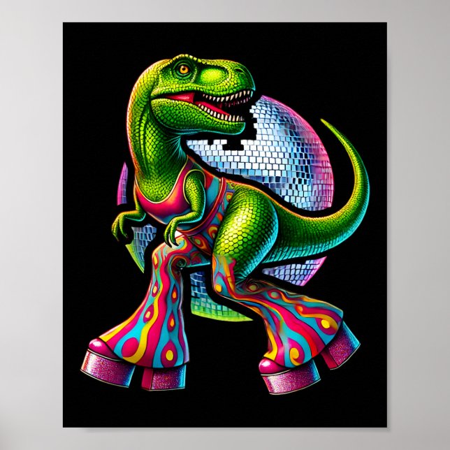 Funny Dancing Dinosaur  Poster (Front)