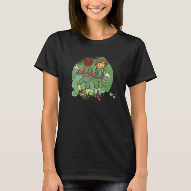 Funny Dancing Leprechaun St Patricks Day Lucky Dab T-Shirt (Front)