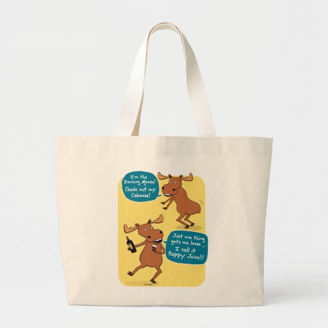 Funny Dancing Moose Tote Bag (Front)