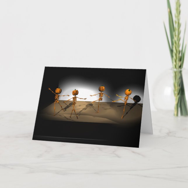 Funny Dancing Pumpkins Card (Front)