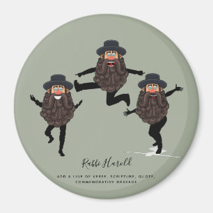 FUNNY Dancing RABBI Personalised with Text Magnet