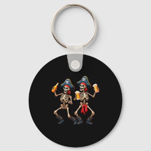 Funny Dancing Rate Skeletons Beer Drinking Hallowe Key Ring