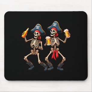 Funny Dancing Rate Skeletons Beer Drinking Hallowe Mouse Mat