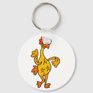 Funny Dancing Rubber Chicken Key Ring