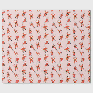 Funny Dancing Santa Pink Christmas Wrapping Paper