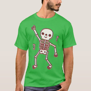 Funny Dancing Skeleton 3D Anaglyph Style T-Shirt
