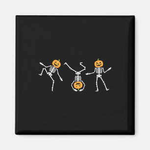 Funny Dancing Skeleton Halloween Pumpkin Skeletons Magnet
