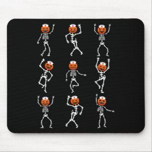 Funny Dancing Skeleton Nurse Halloween Healthcare Mouse Mat