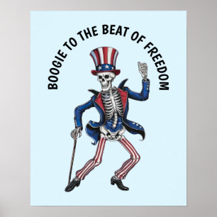 Funny Dancing Skeleton Poster