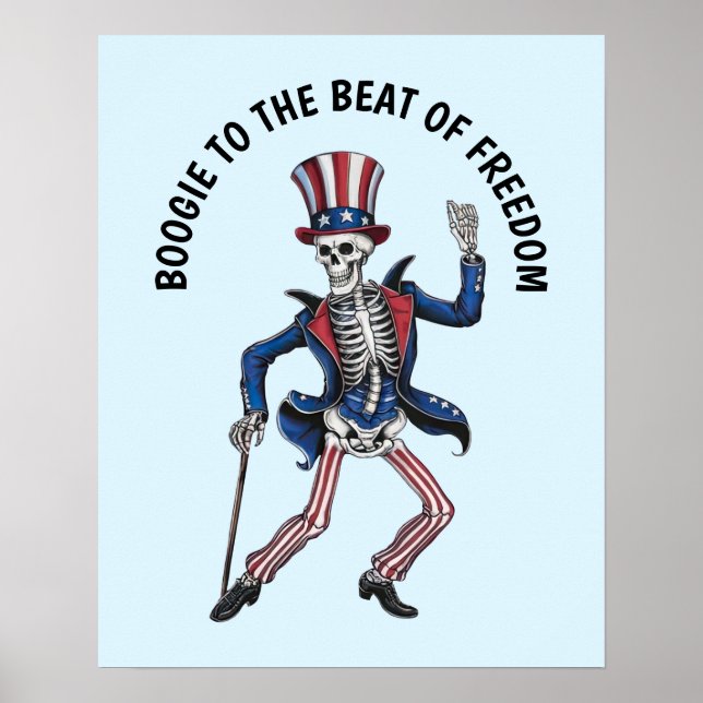 Funny Dancing Skeleton Poster (Front)