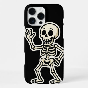 Funny Dancing Skeleton Sticker – Cute Halloween iPhone 16 Pro Max Case
