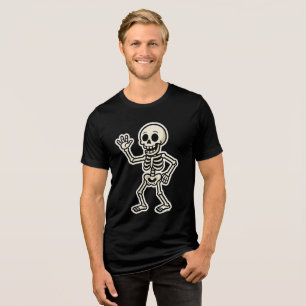 Funny Dancing Skeleton Sticker – Cute Halloween Tri-Blend Shirt