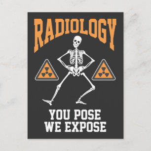 Funny Dancing Skeleton Xray Radiology Humour Postcard