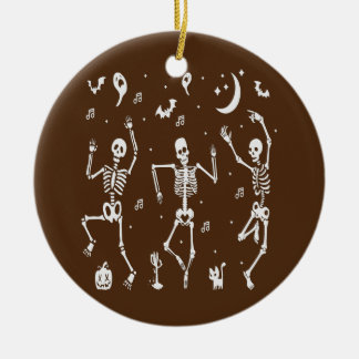 Funny Dancing Skeletons Bones Costume Fancy Dress Ceramic Tree Decoration